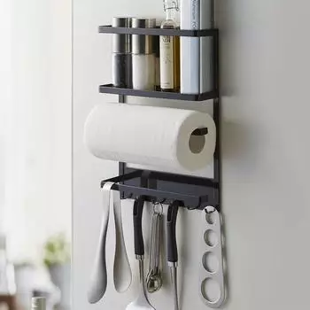 YAMAZAKI Tower Magnetischer Utensilienhalter f&uuml;r K&uuml;hlschrank, Metall, schwarz (2745)
