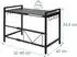 Relaxdays Mikrowellenregal ausziehbar, mit Haken, schwarz (43,5x32-65x40cm)