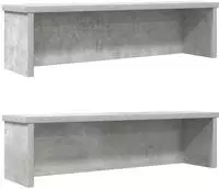 vidaXL K&uuml;chenregale Stapelbar 2 Stk. Betongrau 50x15x16 cm