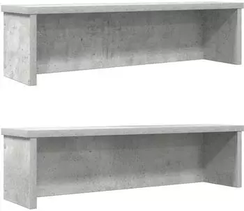 vidaXL Küchenregal stapelbar 50x15x16cm, betongrau, 2 Stk. (860488)