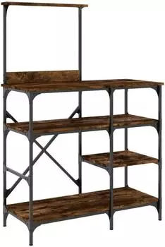 vidaXL Bäckerregal Räuchereiche 90x40x132cm Holzwerkstoff und Metall (845418)