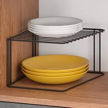 Metaltex Boxe Lava Eckschrankeinsatz 2 Ebenen, schwarz (361301000)