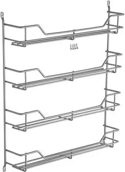 Sotech Gew&uuml;rzregal 4 Etagen, 24 Gew&uuml;rzdosen, silber pulverbeschichtet (470x355x90mm)