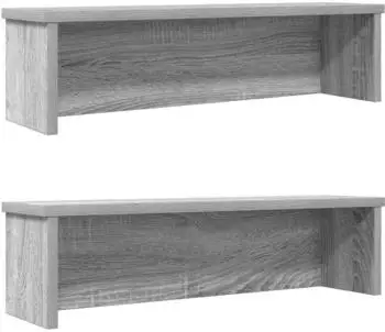 vidaXL Küchenregale stapelbar 2 Stk., grau Sonoma, 60x15x16cm (860510)