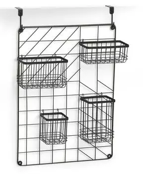Zeller Wand-Organizer 5-tlg., Metall, schwarz, 46x12x60,3cm