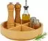 Relaxdays Lazy Susan Drehteller Bambus, rund, 23,5x6cm