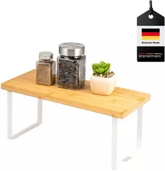 bremermann Gew&uuml;rzregal freistehend, Bambus, wei&szlig;, 36cm breit (44056-V)