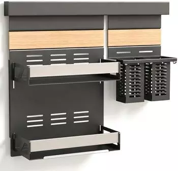 doporro K&uuml;chen-Organizer Metall Wandschiene 52cm, grau