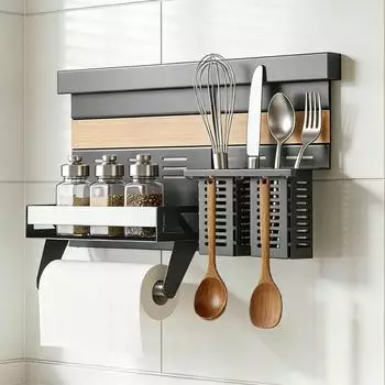 Mai & Mai K&uuml;chen Organizer Gew&uuml;rzregal mit Schiene, Metall, 52cm (Reglo-10-12)