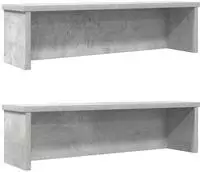 vidaXL K&uuml;chenregale Stapelbar 2 Stk. Betongrau 60x15x16 cm
