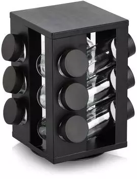 Zeller Gew&uuml;rzrondell NERO 12 Gl&auml;ser, Metall/Glas, schwarz