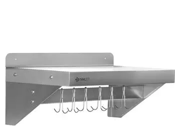 Mahlzeit Wandregal klappbar, Edelstahl, 60x30cm (EHR10)