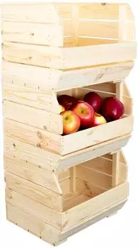 Kistenkolli Altes Land Küchenregal "Olaf" 3er Set, Holz, natur, 40x33x30cm