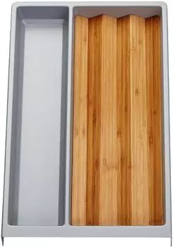 Sotech SEPARADO Individual Schubladeneinsatz 300x474x51mm mit Bambus Gew&uuml;rzeinsatz, silbergrau (135260)