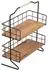 en.casa Sallingsund Tischregal 2 Ablageflächen, Metall/MDF, schwarz/Holzoptik (32x41,5x15cm)