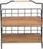 en.casa Sallingsund Tischregal 2 Ablageflächen, Metall/MDF, schwarz/Holzoptik (32x41,5x15cm)