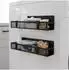 Relaxdays Gewürzregal magnetisch, Metall/Kunststoff, schwarz, 4er-Set