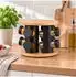 Relaxdays Gewürzkarussell mit 20 Gewürzgläsern, Holz/Metall/Glas, 19,5x33cm