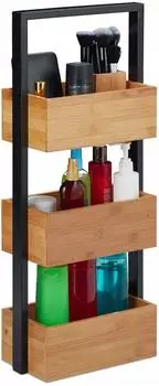 Relaxdays Badregal Bambus, natur, 28,5x67x15cm