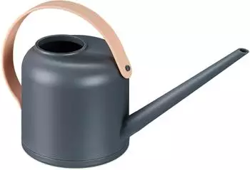 Relaxdays Gie&szlig;kanne Zimmerpflanzen 1,7L, langer Hals, grau/natur (10049410)