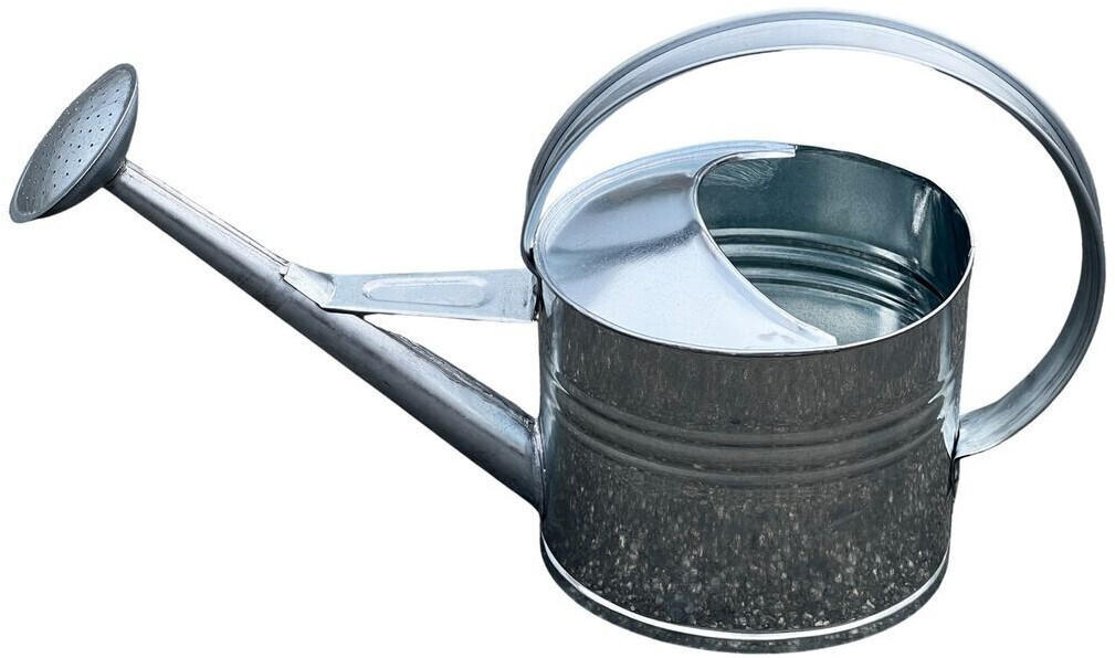 Buri Zinkgießkanne 10 l silber Stahlblech verzinkt Garten Vintage