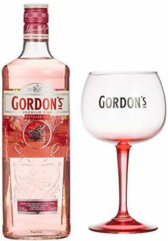 Gordon's Premium Pink Distilled Gin 0,7l 37,5% in Geschenkbox mit Glas