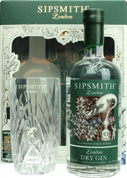 Sipsmith London Dry Gin Geschenkset mit Gin-Tonic-Glas 41,6% 0,7l