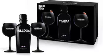 Bulldog London Dry Gin 0,7l 40% Geschenk-Set mit 2 Gl&auml;sern
