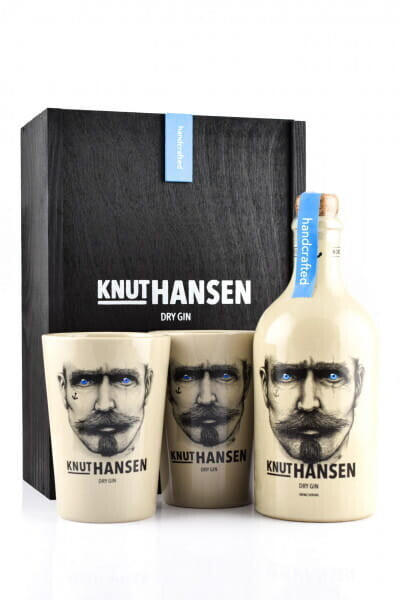 Knut Hansen Dry Gin 42% 0,5l Geschenk-Set mit 2 Keramiktassen