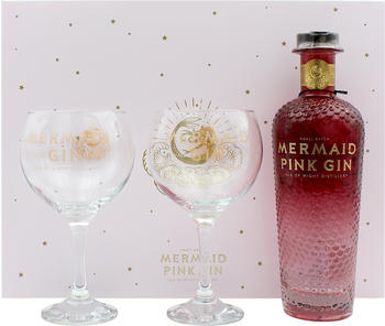 Isle of Wight Distillery Mermaid Pink Gin 38% 0,7l mit 2 Copa Gläsern