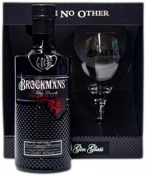 Brockmans Intensely Smooth Premium Gin 40% 0,7l Geschenkset mit Glas