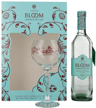 Bloom Premium London Dry Gin 0,7l 40% Geschenkbox mit Glas
