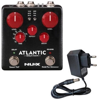 nu-X NUX Effektgerät NDR-5 Atlantic Delay und Reverb-Pedal mit Netzteil