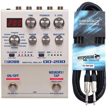 Boss DD-200 Digital Delay Effekt-Gerät + Kabel 3m