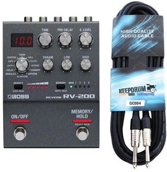 Boss RV-200 Reverb Hall-Effektgerät mit Klinkenkabel