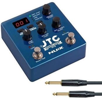 nu-X Nux JTC Drum and Loop Pro Dual Switch Effektpedal für Gitarre und Bass + Kabel