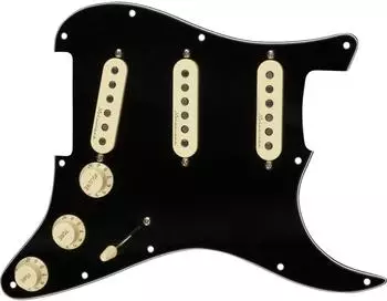 Fender Pre-Wired Strat Pickguard Vintage Noiseless SSS, schwarz (992344506)
