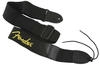 Fender Black Polyester Logo Strap Yellow