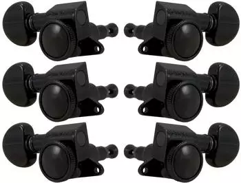 Grover Grover 505BC Mini Roto-Grip Locking Rotomatics Guitar Machine Heads 3 + 3 Black Chrome