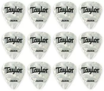 Taylor Celluloid 12er Pack Plektren Wht Pearl 0,46