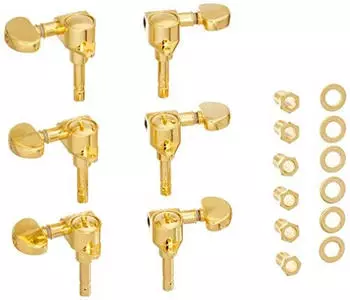 Grover Grover 106G Original Locking Rotomatics with Round Button Guitar Machine Heads 3 + 3 Gold