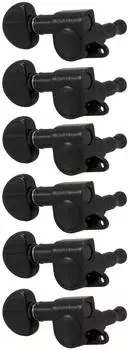 Grover Grover 205BCL6 Mini Rotomatics with Round Button Guitar Machine Heads 6-in-Line Lefthand Treble Side (Right) - Black Chrome