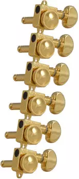 Grover Grover 505FVG Roto-Grip Locking Rotomatics for Vintage F-Style Tuners Guitar Machine Heads 6-in-Line Bass Side (Left) - Gold
