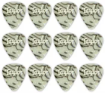 Taylor Celluloid 12er Pack Plektren Abalone 1,21mm
