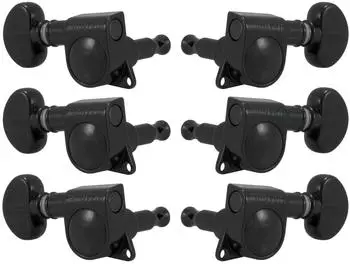 Grover Grover 305BC Mid-Size Rotomatics with Round Button Guitar Machine Heads 3 + 3 Black Chrome