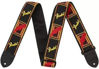 Fender Gitarrengurt BLK/Yellow/Red Mono Strap