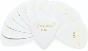 Fender Picks 351 White thin 12er Set Classic Celluloid
