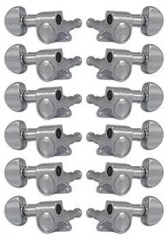 Grover Grover 205C12 Mini Rotomatics with Round Button 12-String Guitar Machine Heads 6 + 6 Chrome