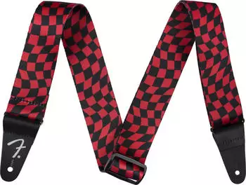 Fender Wavy Checker Poly Strap Red Gitarrengurt