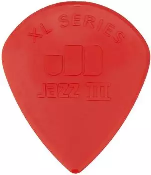 Jim Dunlop Jazz III XL Plektrum Nylon, rot, 24er-Pack (47RXLN)